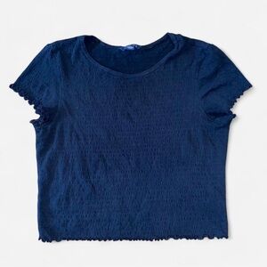 American Eagle Outfitters Textured Black Tee